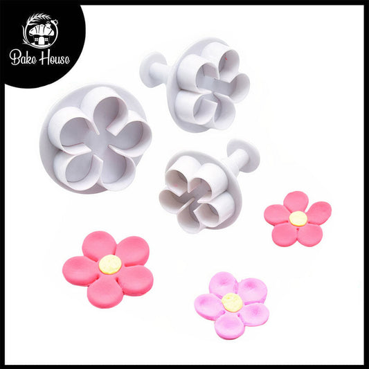 5 Petal Flower Plunger Cutter 3Pcs Set