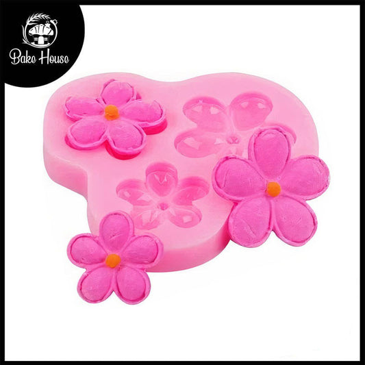 5 Petal Flower Silicone Fondant & Chocolate Mold 3 Cavity