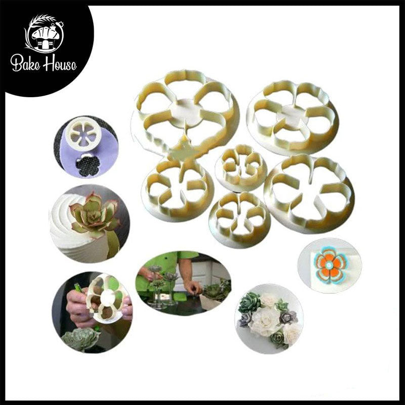 5 Petal Rose Fondant Cutter 6Pcs Set