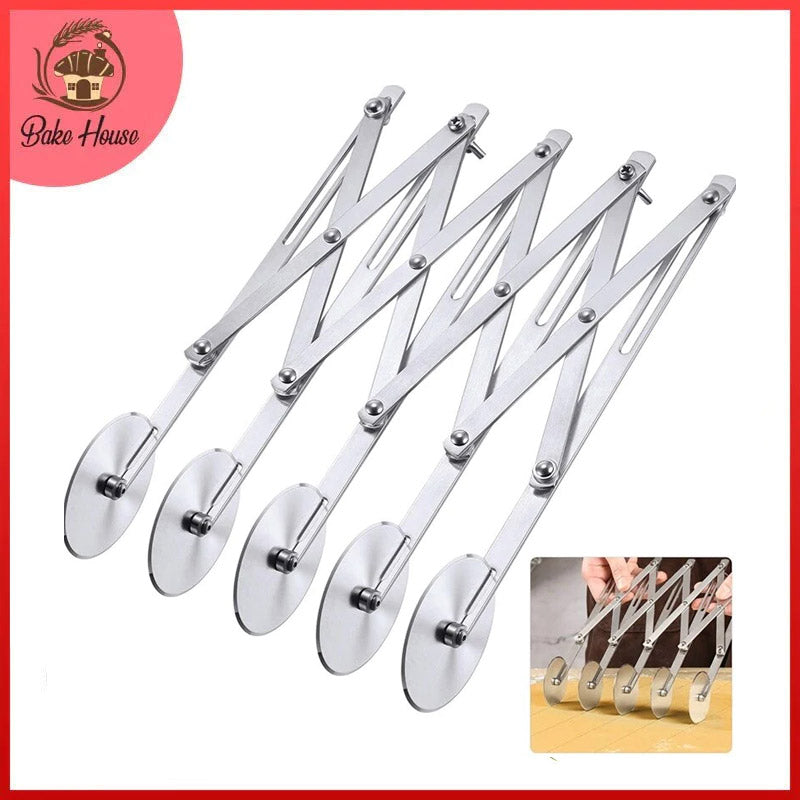 5 Wheel Expendable Dough Cutter Stainless Steel