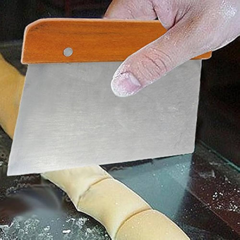 Cake Scraper Stainless Steel Wood Handle