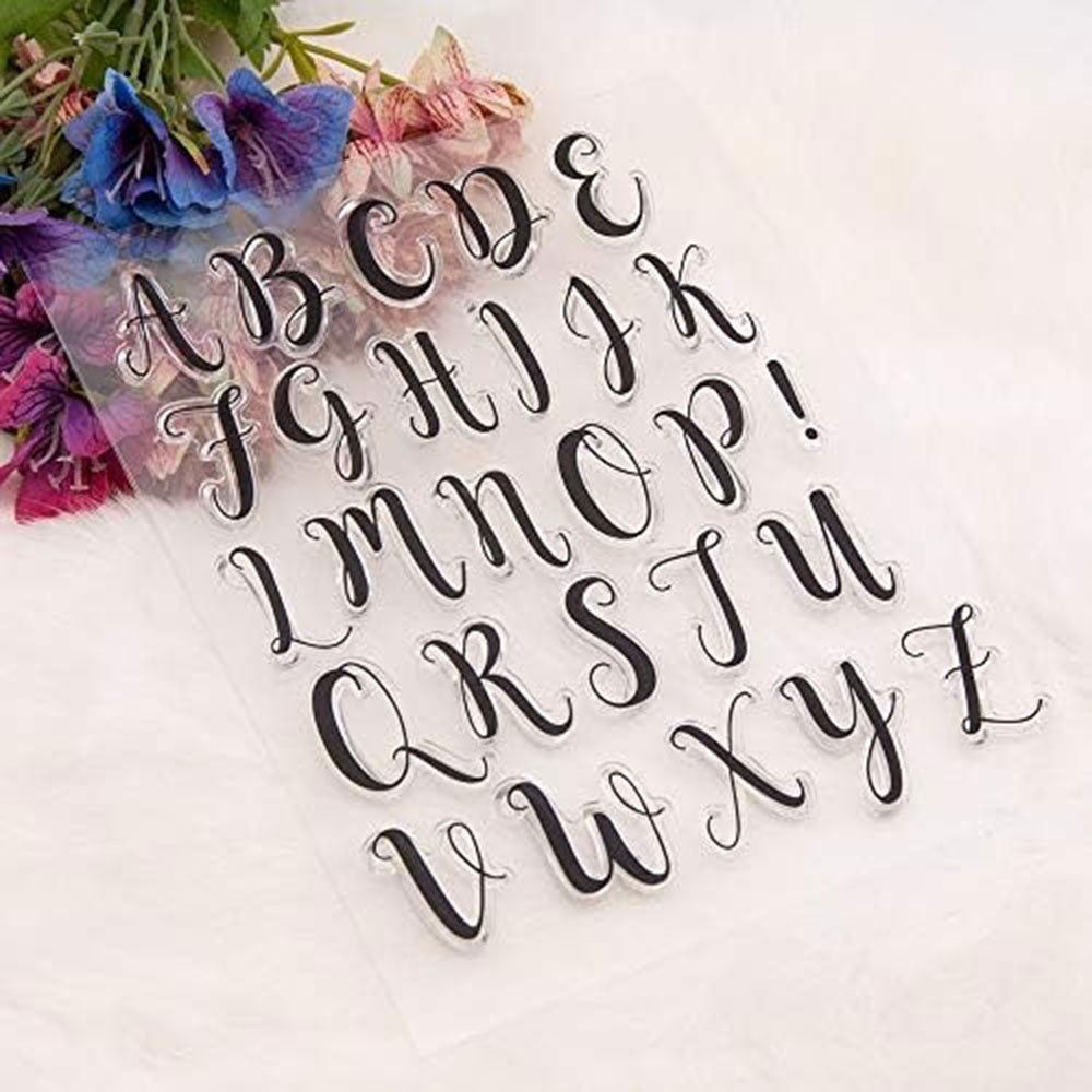 Stylish Uppercase Alphabets Silicone Rubber Stamp