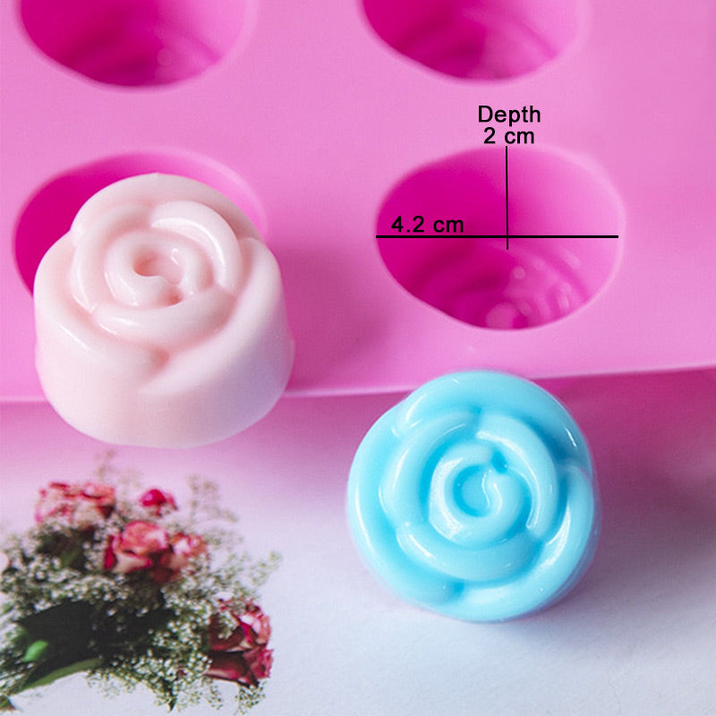 Rose Shape Silicone Fondant Chocolate Mold 15 Cavity