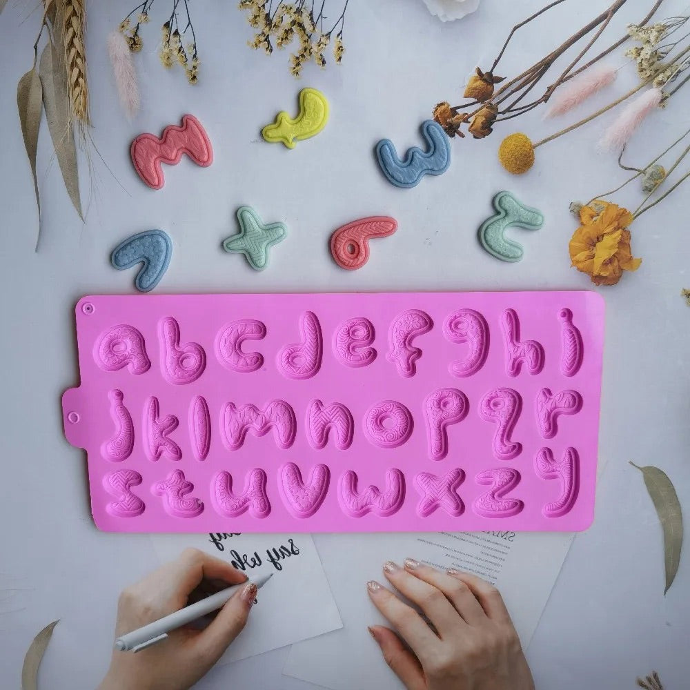 Designs Imprint Lowercase Alphabets Silicone Fondant And Chocolate Mold