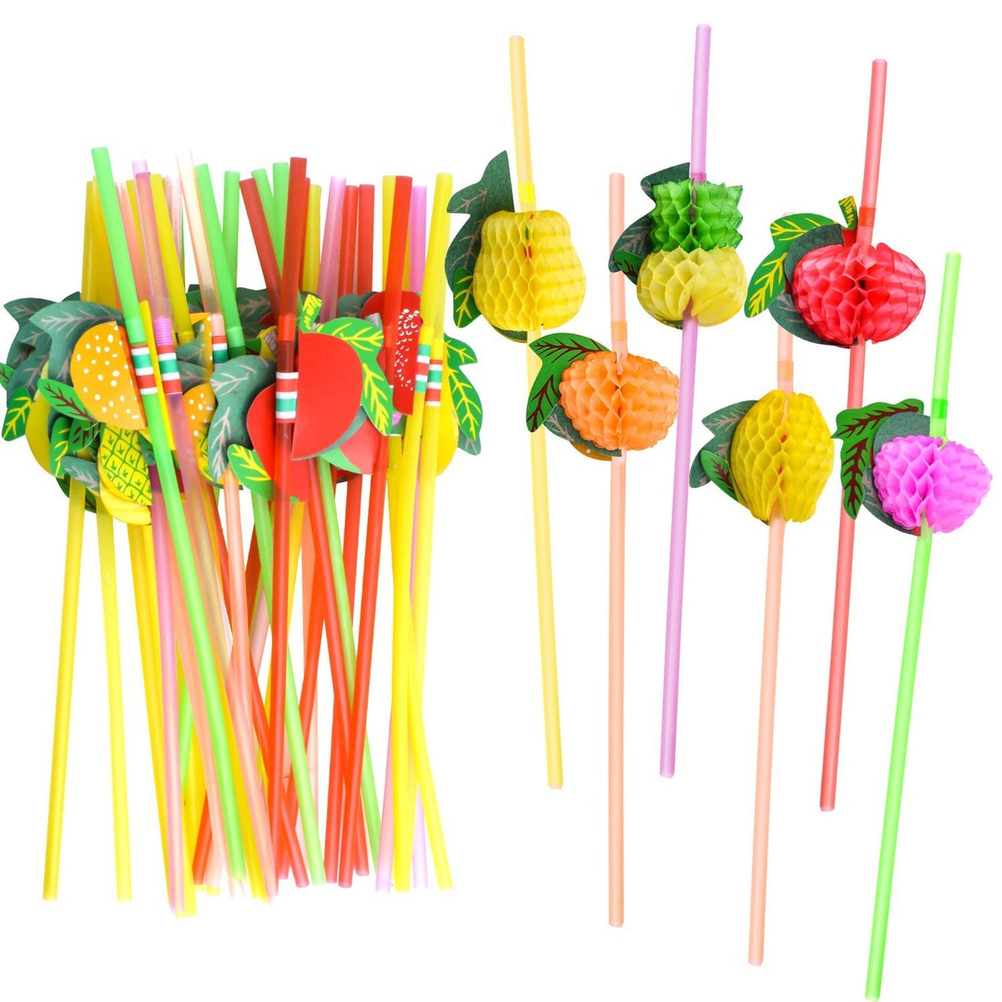 Multicolor Fruit Straw 100Pcs