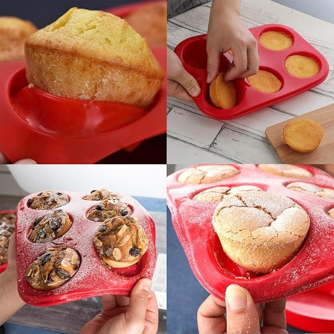 Round Shape Silicone Cupcake Baking Mold 6 Cavity