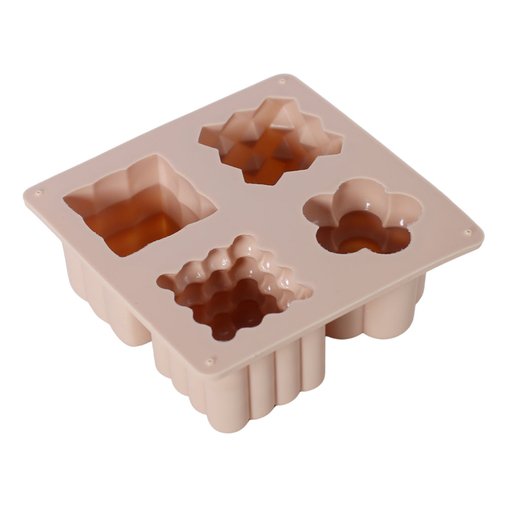 Bubble, Cube And Flower Design Mousse And Candle Mold 4 Cavity