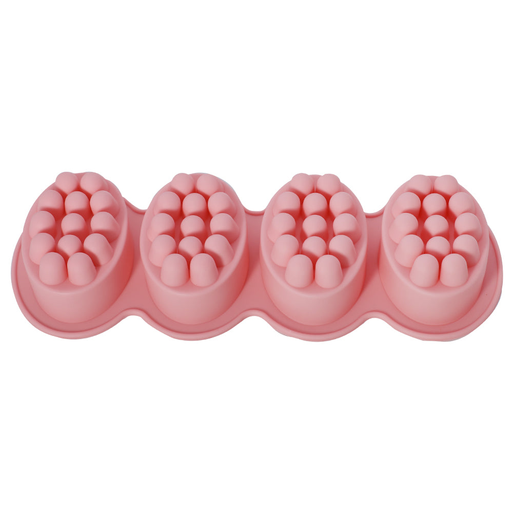 Oval Shape Silicone Massage Soap Mold 4 Cavity