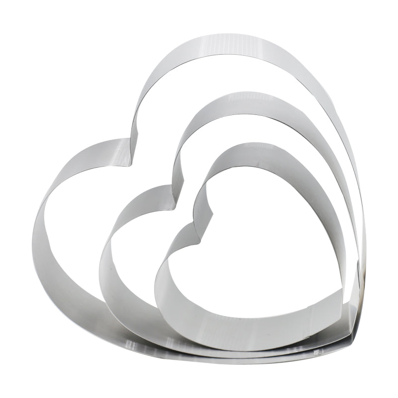 Heart Cake Cutting Rings 3pcs Set Small