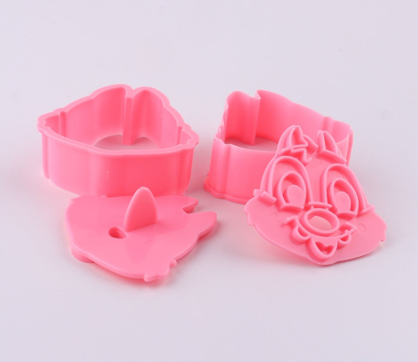 Rabbit Face Cookie Plunger Cutter 2Pcs Set Plastic