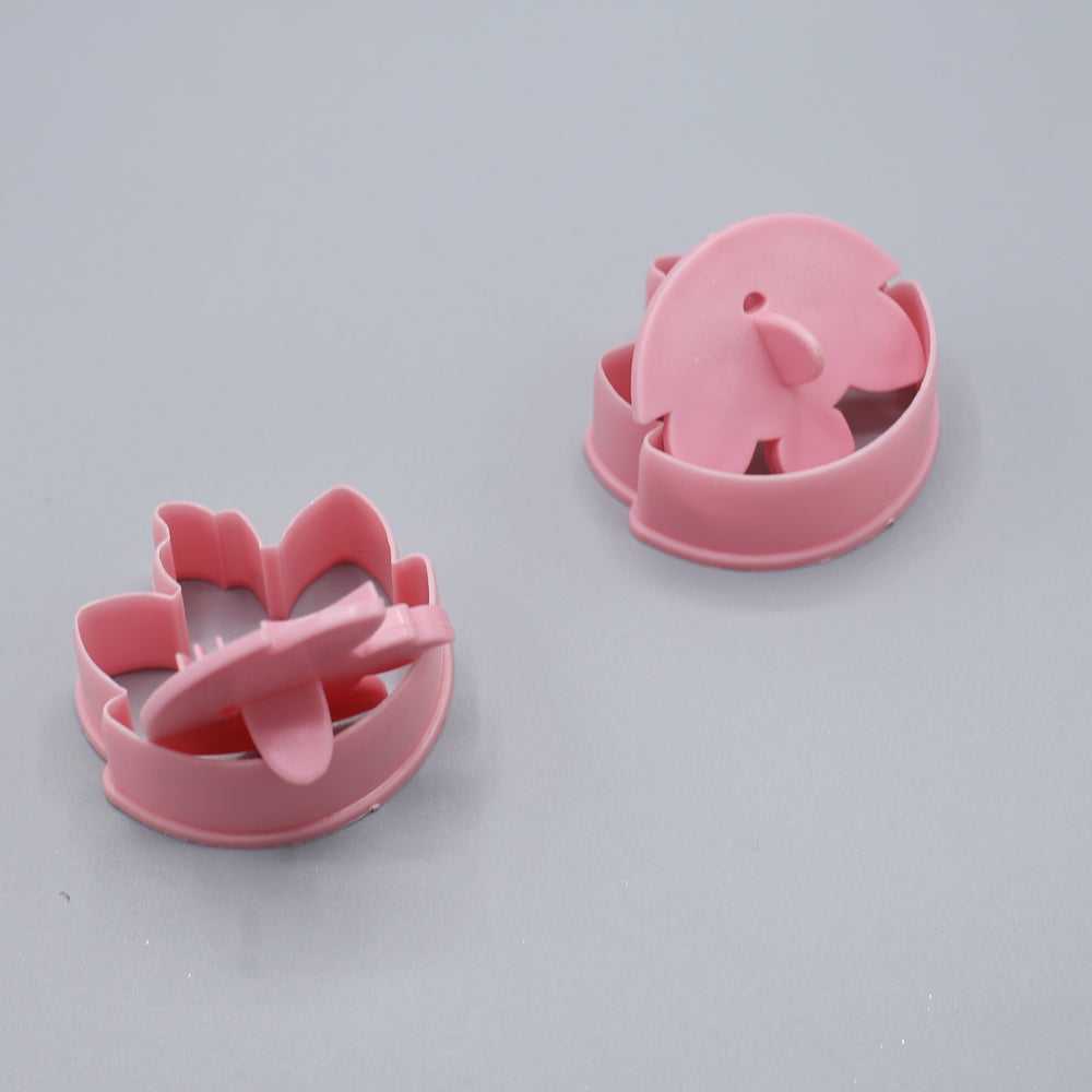 Cat Face Cookie Plunger Cutter 2Pcs Set Plastic