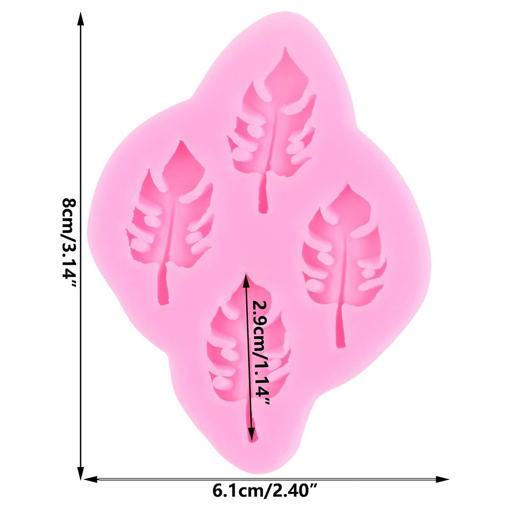 Tropical Leaf Silicone Fondant Mold 4 Cavity