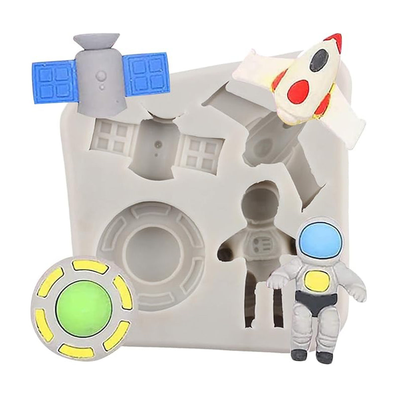 Space Theme Silicone Fondant Mold 4 Cavity