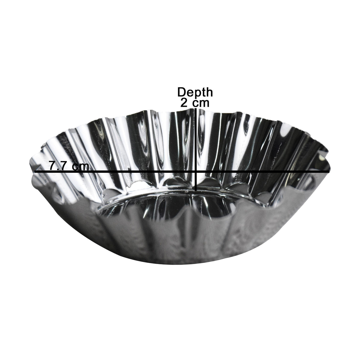 Mini Tart Pan Silver 4 Pcs Set 7.7cm