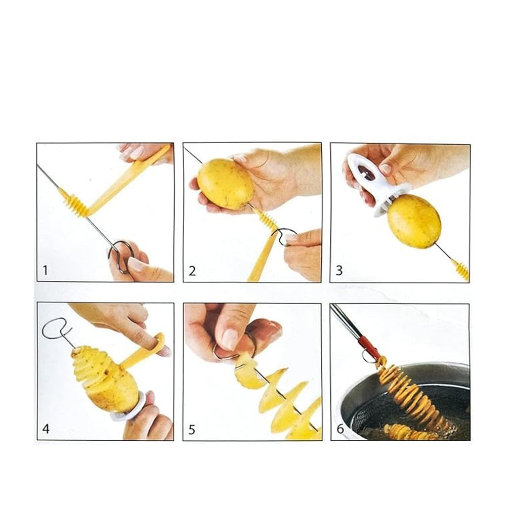 Mannual Spiral Potato Cutter 4Pcs Set