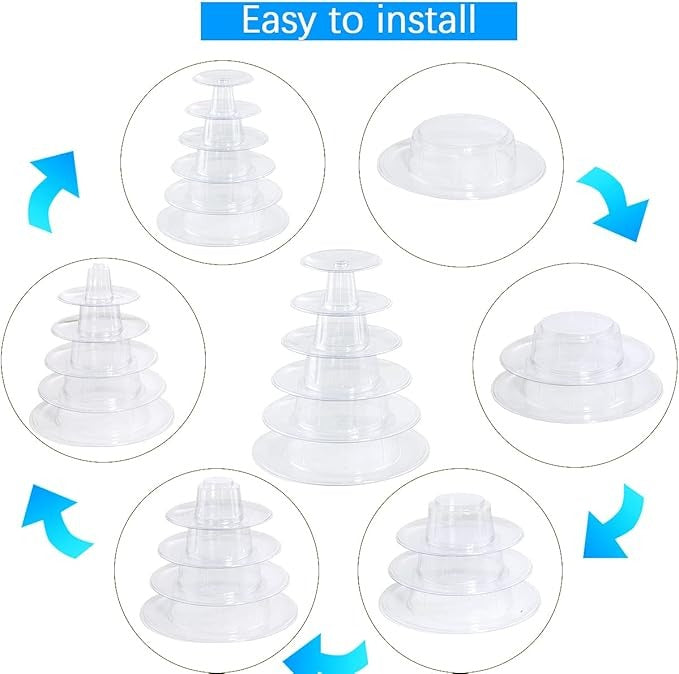 6-Tier Plastic Round Cake Display Stand