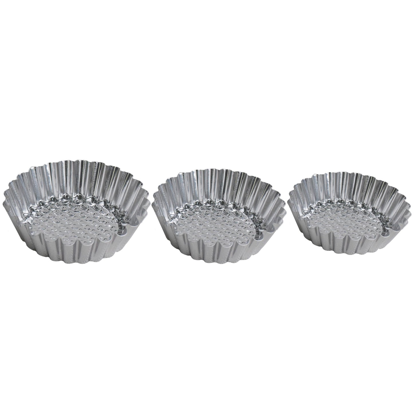 Mini Tart Pan Silver 3 Pcs Set 9.3cm