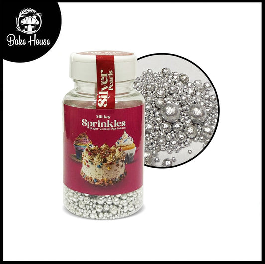 MR Kay Silver Pearl Sprinkles (Mix Size) – 90g Jar