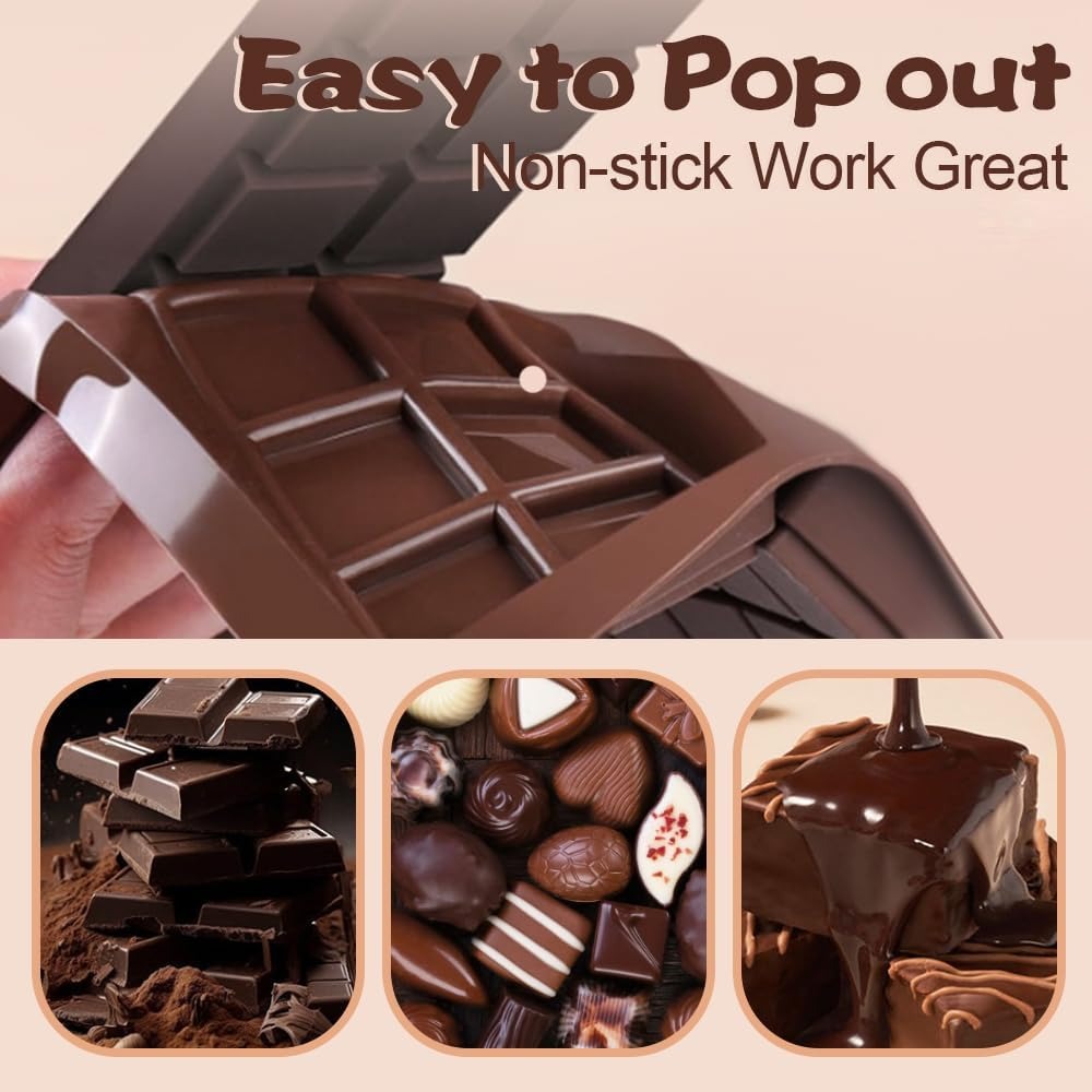 6 Design Rectangle Chocolate Bar Mold Silicone 6 Cavity