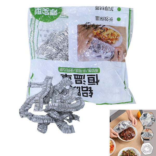 Disposable & Reusable Elastic Food Aluminum Covers 10Pcs Set