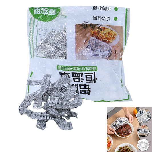 Disposable & Reusable Elastic Food Aluminum Covers 10Pcs Set