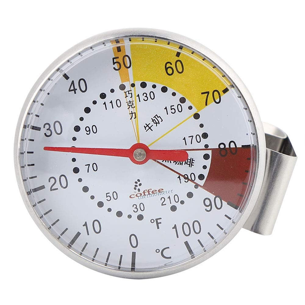 Stainless Steel Milk Frothing Thermometer With A Fixation Clip