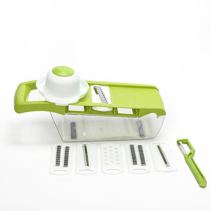 6 Interchangeable Blades Manual Vegetable Slicer & Shredder With Peeler