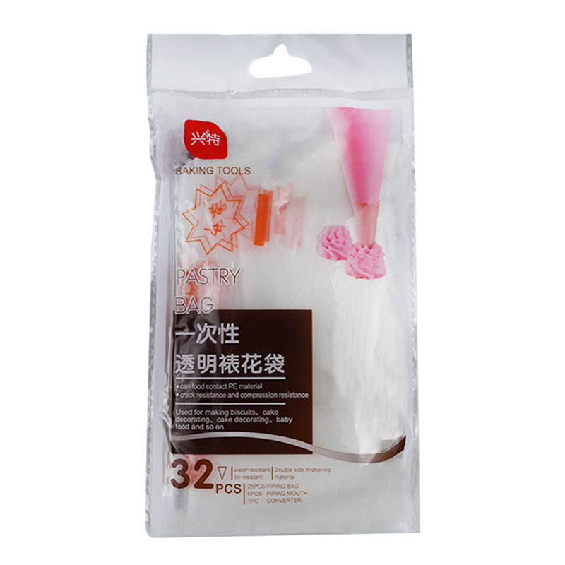 6 Nozzles with Coupler And 25 Pcs Disposable Piping Bags Pack