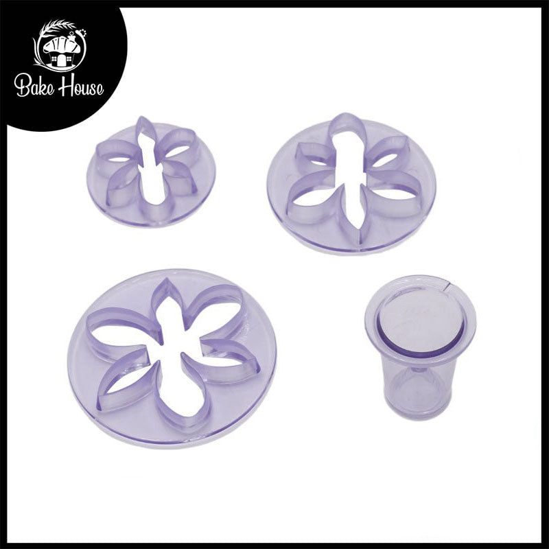 6 Petal Flower Plastic Cutter 4Pcs Set