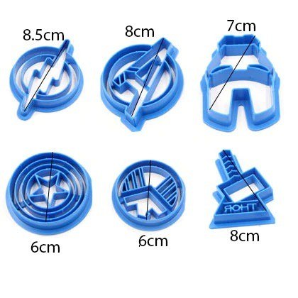 6-Piece Avengers Fondant and Cookie Cutter Set