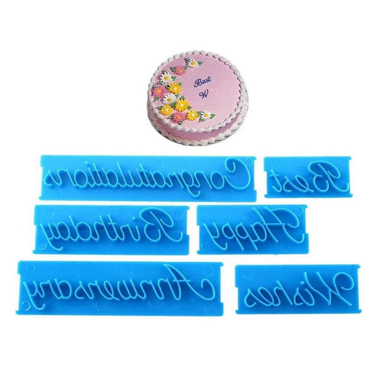 6-Piece Best Wishes Fondant Embosser Set - Plastic