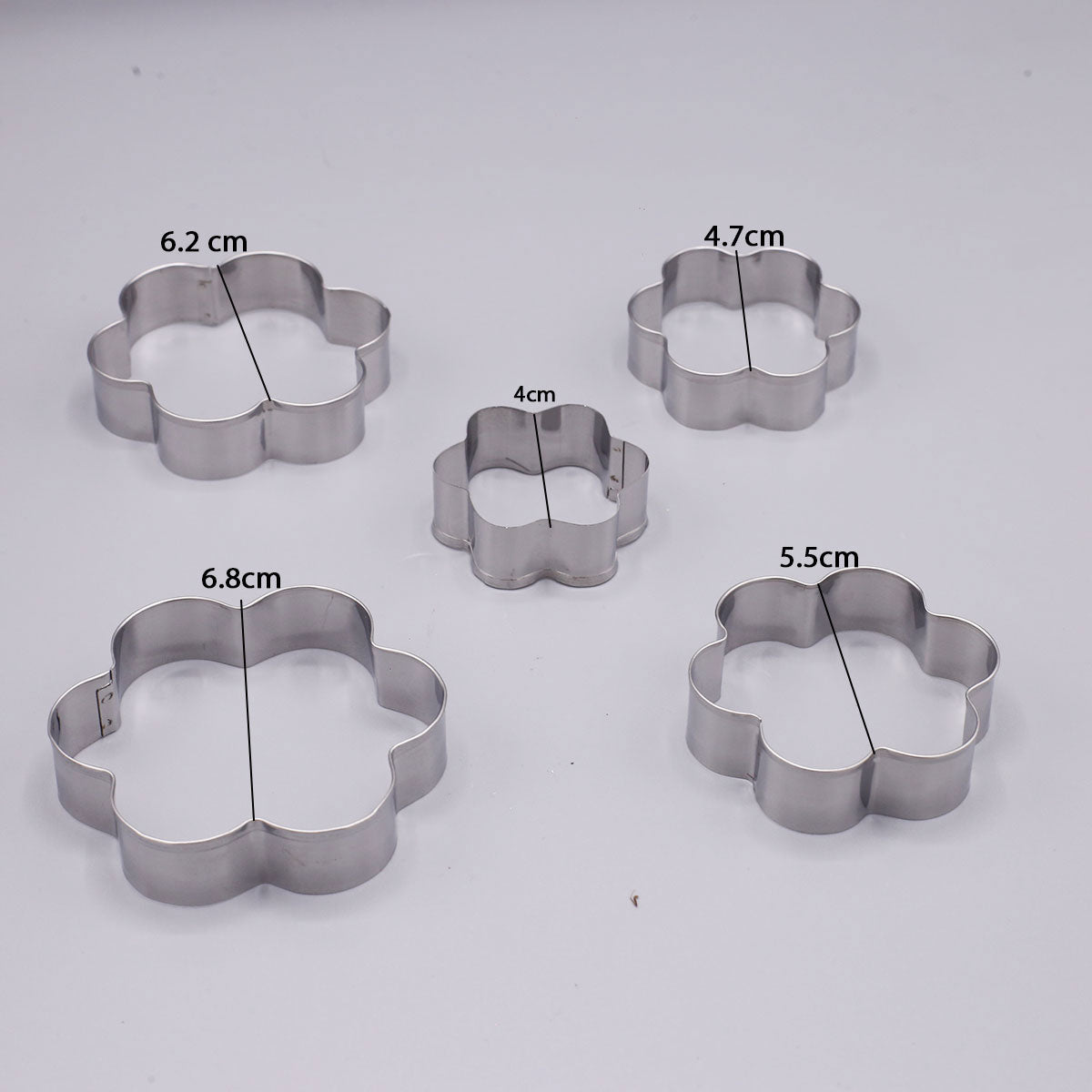 MINGJIAN Blossom Stainless Steel Cookie Cutter 5Pcs Set