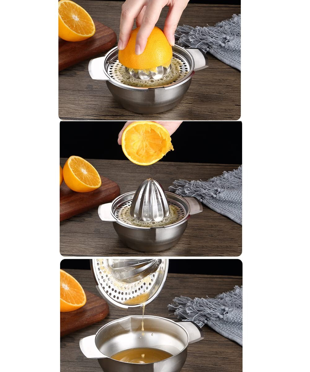 Stainless Steel Lemon Citrus Juice Extrusion Press with Bowl