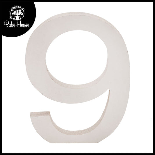 Freestanding Wooden Uppercase Number 9