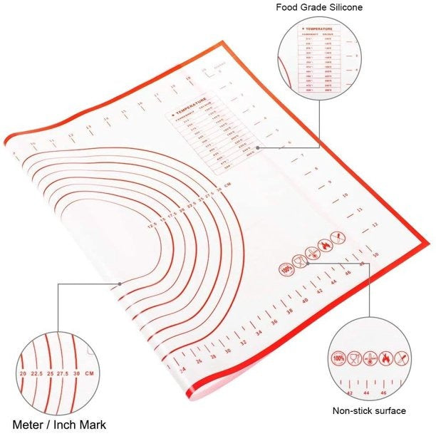 Silicone Fondant Rolling Mat With Measurements Of 60 x 40cm