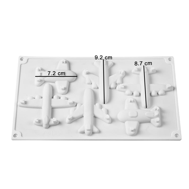 Airplane Shape Silicone Fondant And Chocolate Mold 6 Cavity