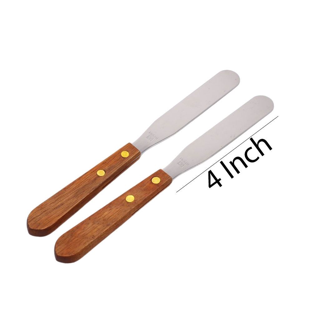 Cake Palette Knife With Wood Handle 4 inch 2 Pcs Set