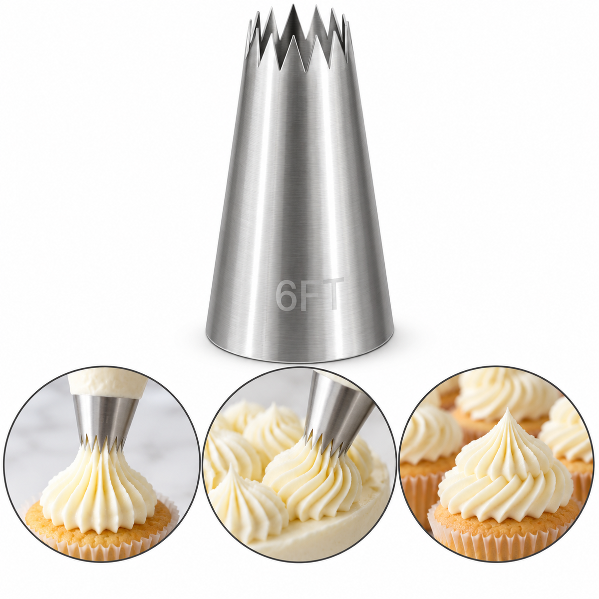 6FT Icing & Cookie Nozzle Stainless Steel
