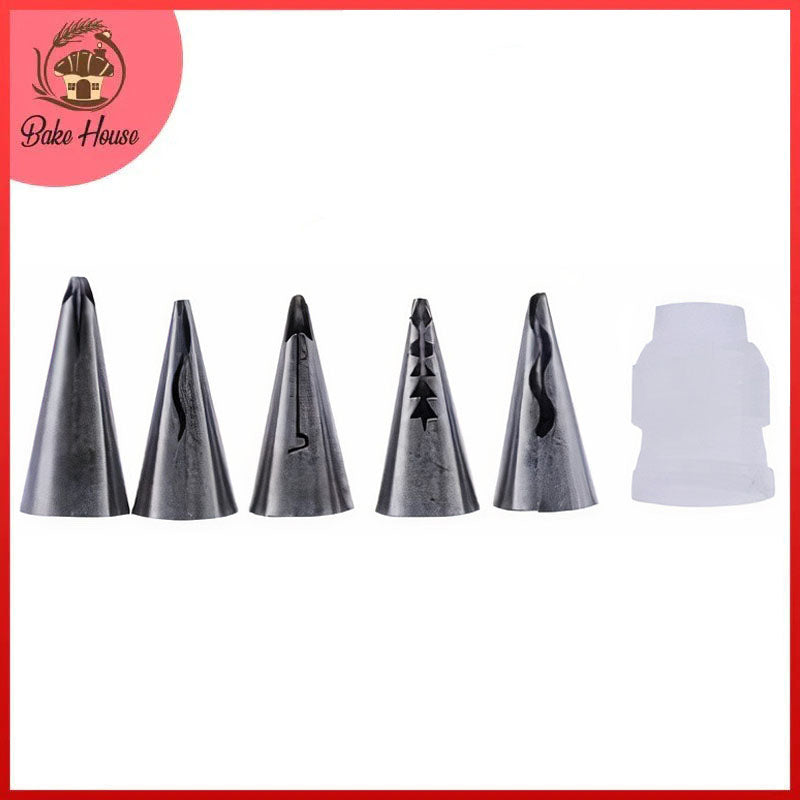 6Pcs Nozzle Set Stainless Steel With Plastic Coupler