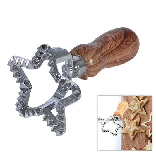 Star Dessert Pastry Dumpling Wrapper Mold with Wooden Handle