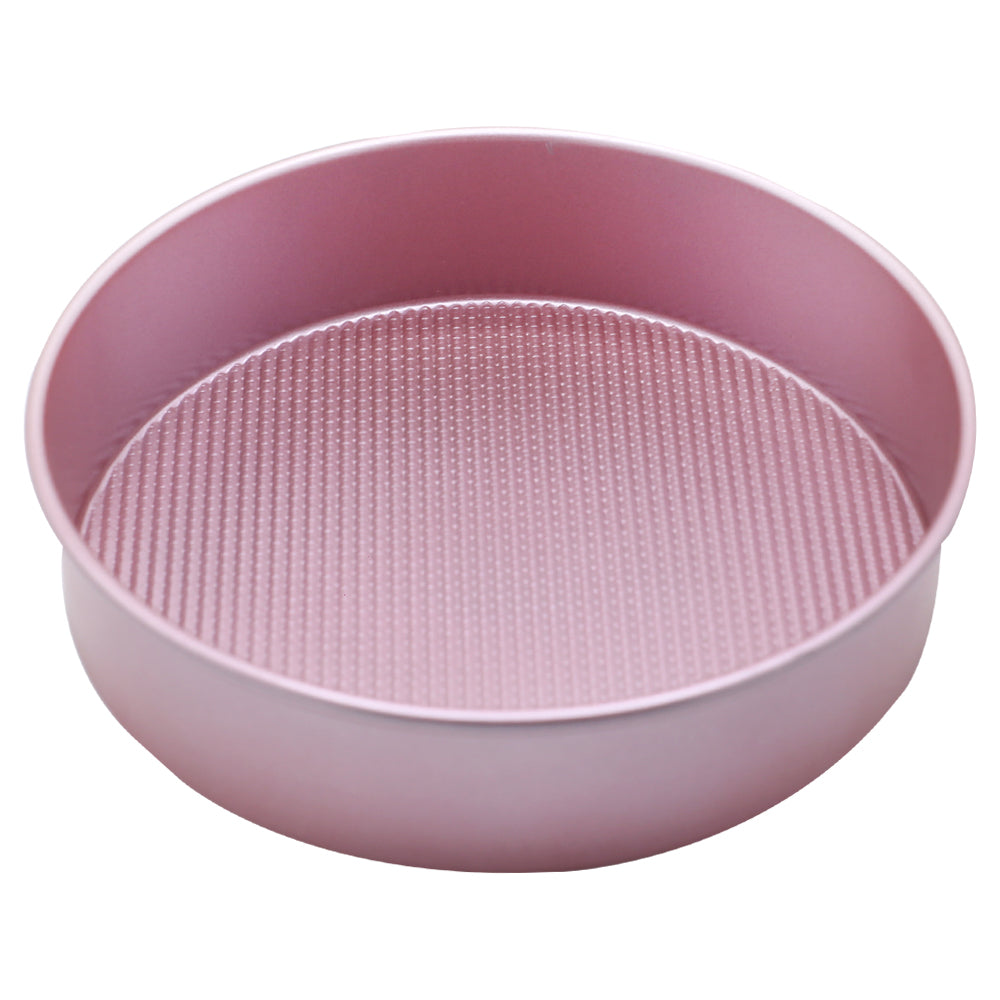 Non-Stick Round Cake Pan With Textured Bottom 8inch (Pink)