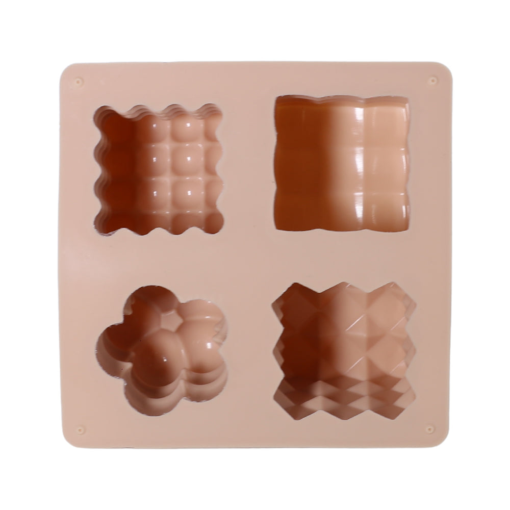 Bubble, Cube And Flower Design Mousse And Candle Mold 4 Cavity