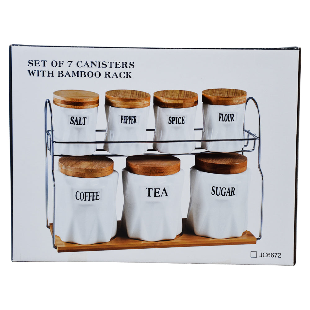 7 Pcs Canisters Set With Rack