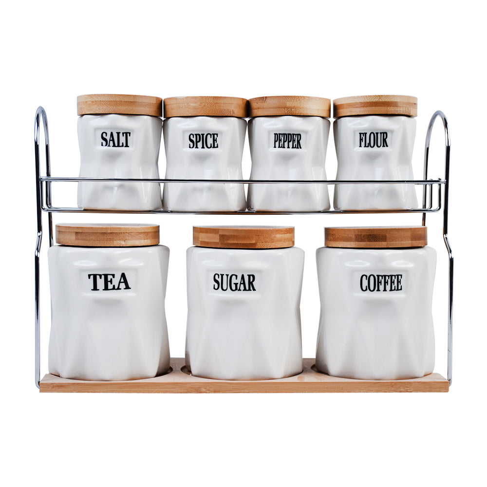 7 Pcs Canisters Set With Rack