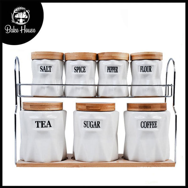 7 Pcs Canisters Set With Rack