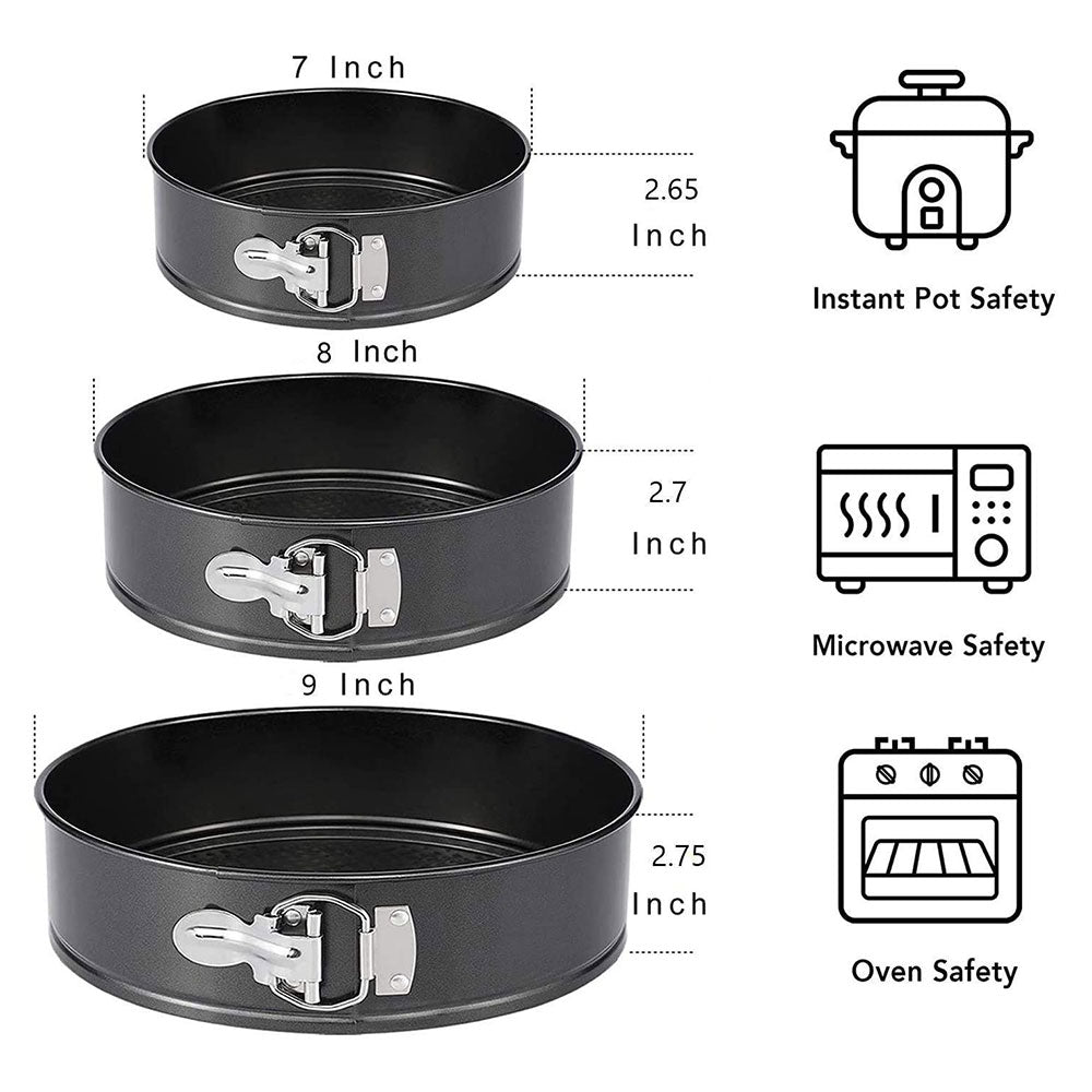 Round Springform Shape Non Stick Mold 3Pcs Set