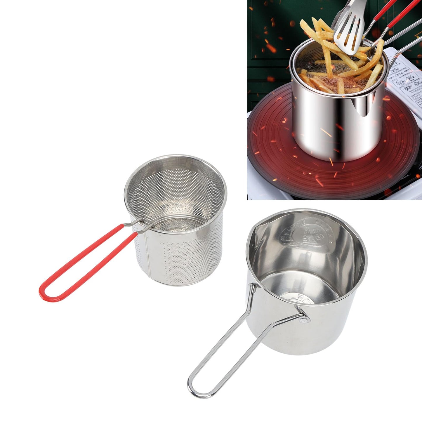 Stainless Steel Deep Fryer Pot With Basket