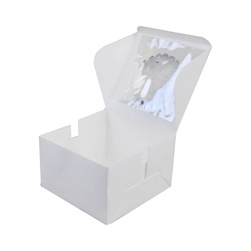 Mini Cake Box 4 X 4 X 2.5 Inch with Top Transparent Window