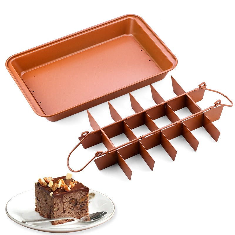 18 Pcs Brownie Baking Copper Non Stick Pan Set With Removable Base