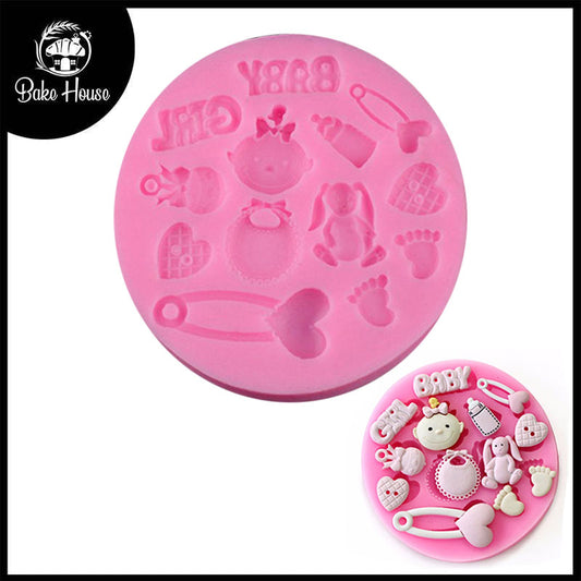 Baby Girl Theme Silicone Fondant Mold